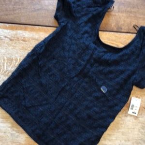 Black lace short sleeve top